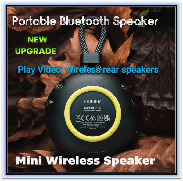 EDIFIER MP100 Plus Portable Bluetooth 5.3 Speaker Original Powerful Bluetooth Speaker Mini Wireless Speaker IPX7 Waterproof