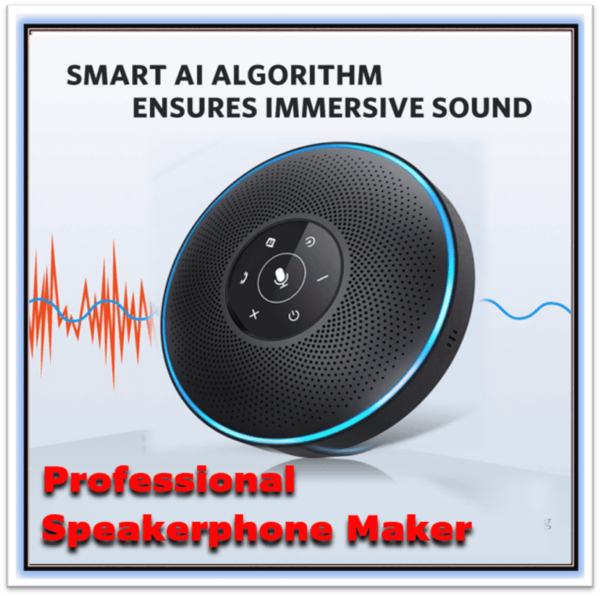 Bluetooth Speakerphone - EMEET M2 Black Conference Speaker for 5-15 People Business Conference Speakerphone 360º Voice Pickup 4 AI Microphone Self-Adaptive Conference Call Speaker Skype USB Speakerphone