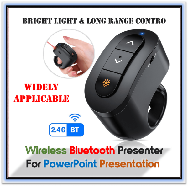 Wireless Bluetooth Presenter For PowerPoint Presentation RF 2.4GHz Presentation Clicker For PPT Red Light Pointer For Cats Toy