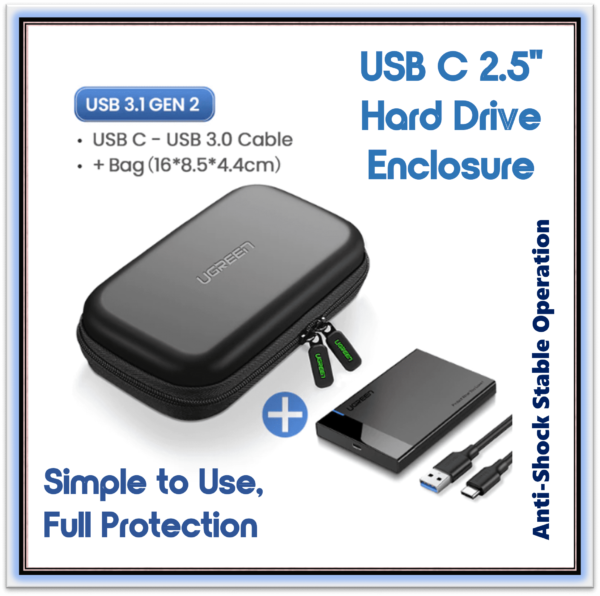 "2.5 HDD SSD Case SATA to USB 3.1 Adapter Case HD External Hard Drive Enclosure Box for Disk HDD Type USB C Enclosure UASPUSB C - HDD Bag"