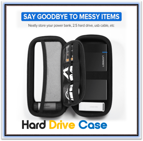 2.5 External Hard Drive Case HDD SSD Storage Case Box For Power Bank U Disk Hard Drive USB Cable Earphone Carrying Case
