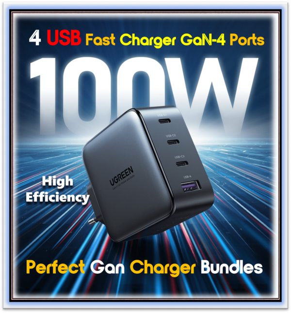 USB Charger 100W Gan Charger for MacBook tablet Fast Charging for iPhone Xiaomi USB Type C PD Charge for iPhone 14 13 12