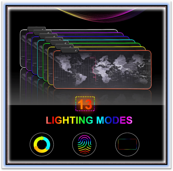 RGB Mousepad Gaming Mouse Pad XXL Large Mouse Pad Gamer LED Big Mouse Mat Computer Carpet with Backlight Mouse keyboard Desk Mat   LED 400 x 900 mm - Image 2