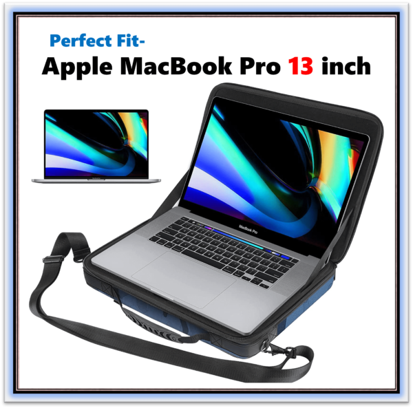 13inch Hard Laptop Bag for MacBook pro 13 inch, 13inch MacBook Air Case, 13inch Laptop Caring Case with 9.7-12inch iPad Pro, Laptop and Tablet Shoulder Bag(Specially Fit UK/EU Power Plug) - Image 2