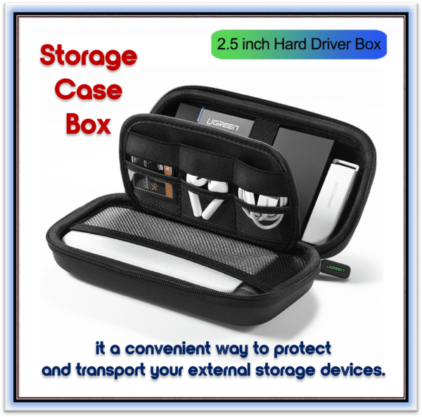 2.5 External Hard Drive Case HDD SSD Storage Case Box For Power Bank U Disk Hard Drive USB Cable Earphone Carrying Case - Image 2