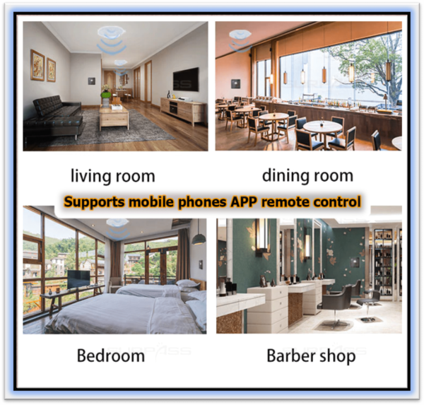 Smart Home Theater Audio Wi-Fi Bluetooth Wall Amplifier Android 10.0 System Voice Control PA System Ceiling Speaker for Room Home White amp- 4CR310 - Image 2