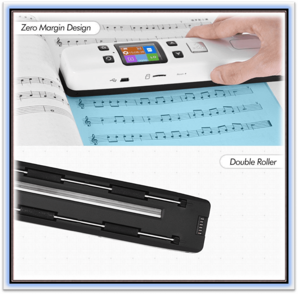 Wi-Fi Portable Scanner HD LCD Display Handheld Document Scanner A4 Size 1050DPI Support JEPG or PDF Color: Black with Wifi - Image 3
