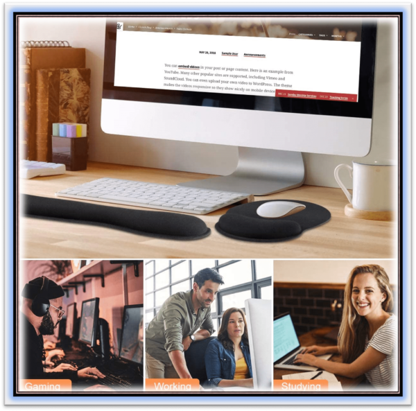 Mouse Pad with  Wrist Rest Non-Slip Base Wrist Rest Pad Ergonomic Mousepad for Typist Office Gaming PC Laptop - Image 3