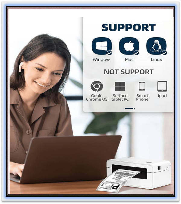 HPRT Desktop Thermal Label Printer Thermal Barcode Printer for ShippingHPRT Desktop Thermal Label Printer Thermal Barcode Printer for Shipping Express Label Printing Support Computer Mac OS/Windows color: N41 - Image 3