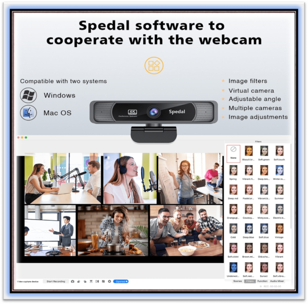 Spedal FF931 HD 4K Webcam 120°Wide Angle Webcam with Microphone And Remote Control Streaming Web Camera For PC Mac Conferencing - Image 4
