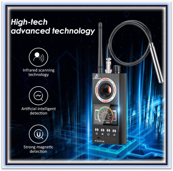 K68 Multifunctional Detector Hidden Camera Detectors RF Signal Wireless Bug GPS Alarm Scanner Hotel Hidden Camera Finder - Image 4