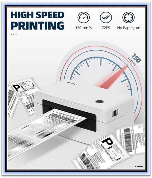 HPRT Desktop Thermal Label Printer Thermal Barcode Printer for ShippingHPRT Desktop Thermal Label Printer Thermal Barcode Printer for Shipping Express Label Printing Support Computer Mac OS/Windows color: N41 - Image 4