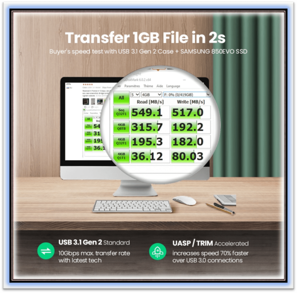 "2.5 HDD SSD Case SATA to USB 3.1 Adapter Case HD External Hard Drive Enclosure Box for Disk HDD Type USB C Enclosure UASPUSB C - HDD Bag" - Image 4