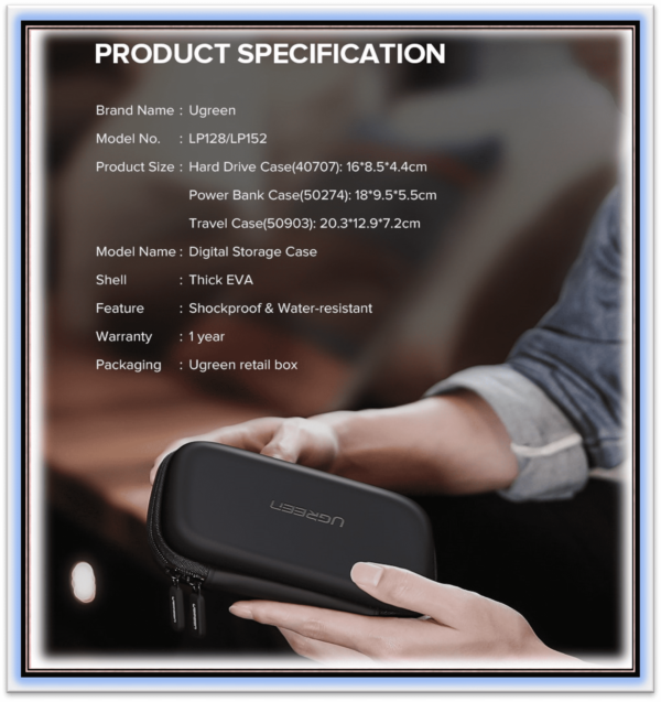 2.5 External Hard Drive Case HDD SSD Storage Case Box For Power Bank U Disk Hard Drive USB Cable Earphone Carrying Case - Image 4
