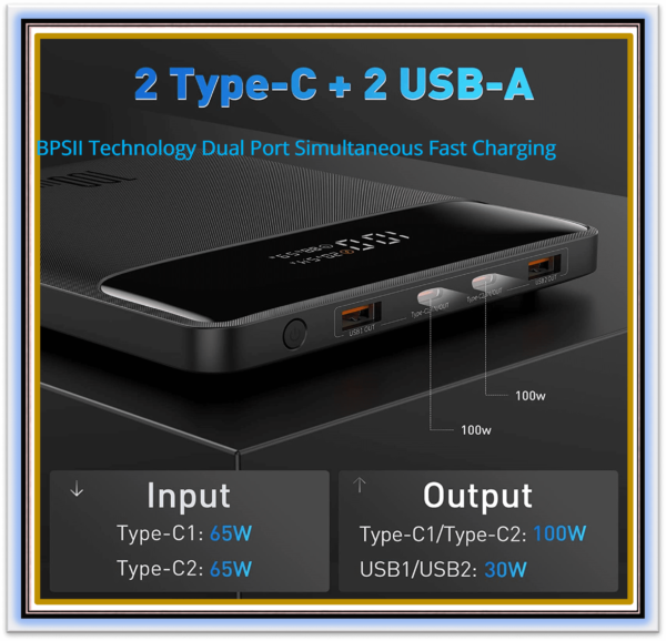 100W Power Bank 20000mAh Type C PD Fast Charging Power bank Portable External Battery USB Quick Charge For MacBook Laptop - Image 4