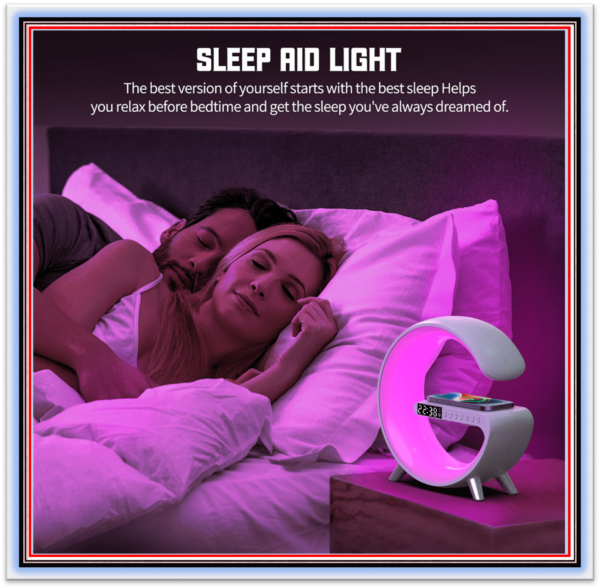 LED Atmosphere RGB Light Wireless Charger Alarm Clock 15W Desk Lamp Bluetooth Speaker With APP Control For iPhone 14 13 12 11 - Image 4