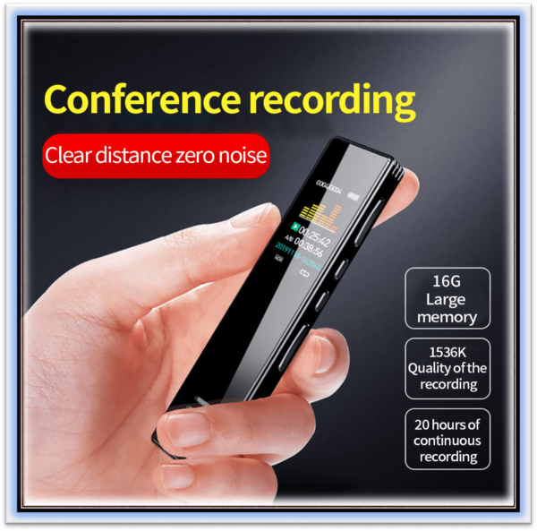 16gb Digital Voice Recorder Audio Recorder Intelligent Noise Reduction Three-Segment Sensitive Microphone Recorder .. NEW - Image 4