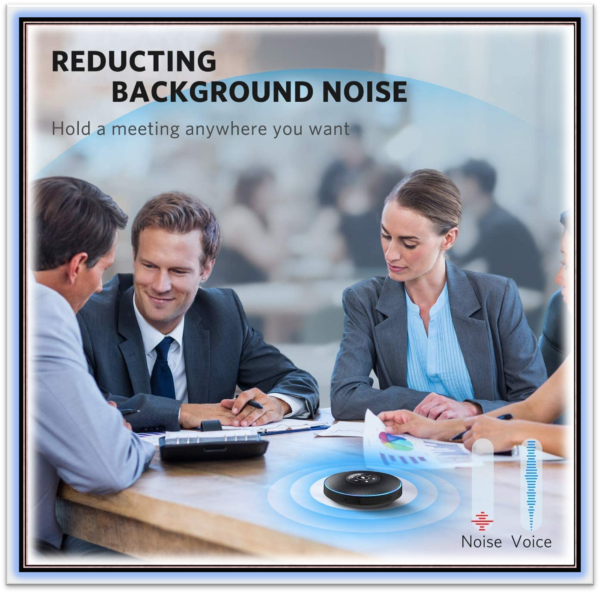 Bluetooth Speakerphone - EMEET M2 Black Conference Speaker for 5-15 People Business Conference Speakerphone 360º Voice Pickup 4 AI Microphone Self-Adaptive Conference Call Speaker Skype USB Speakerphone - Image 5