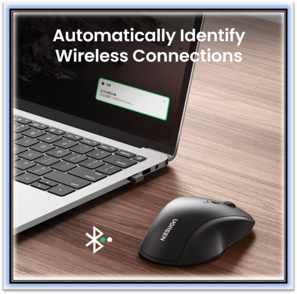 "Wireless Mouse Bluetooth 5.0 Ergonomic 4000 DPI 6 Mute Buttons  For MacBook Computer Tablet Laptop PC 2.4G Wireless Mice" - Image 5