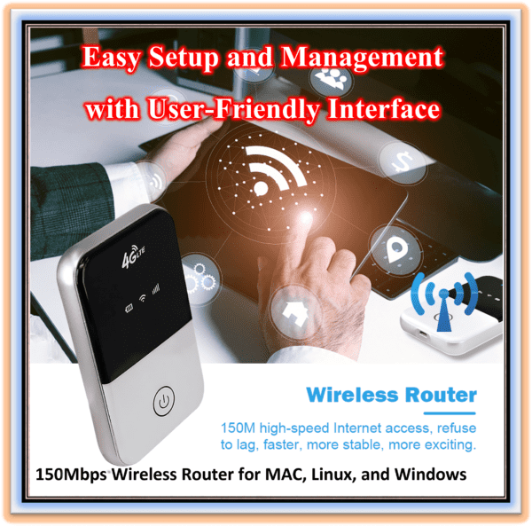 Wireless Wi-Fi Modem Router 150Mbps 3 Mode 4G Lte Portable Pocket Car Mobile Wi-Fi MIFI Broadband Hotspot for Linux Windows MAC OS - Image 5