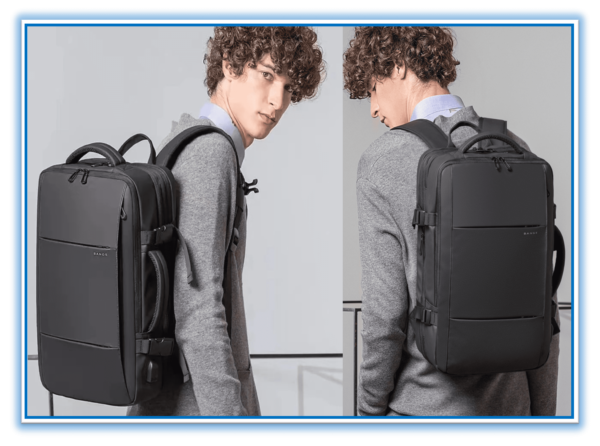 Travel Backpack Men Business Backpack School Expandable USB Bag Large Capacity 17.3 Laptop Waterproof Fashion Backpack Black 45L - Image 6