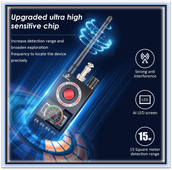K68 Multifunctional Detector Hidden Camera Detectors RF Signal Wireless Bug GPS Alarm Scanner Hotel Hidden Camera Finder - Image 7