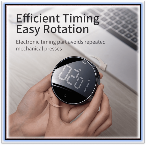 "LED Digital Timer Rotation Countdown Timer Pro Magnetic   Count Timer with 3-Level Volume Adjustable Large Led Display  Perfect for Cooking, Sleeping, Outdoor Sports and Work, Make Works and Rest Time More Efficient. " - Image 7