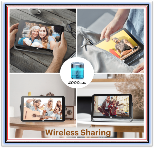 Kodak 10 Inch Wi-Fi Digital Picture Frame, Built-in Battery, Touch Screen with 32GB Storage, Wi-Fi Enabled with 1200*1920 FHD Photo Display and Music/Video Support - Image 7