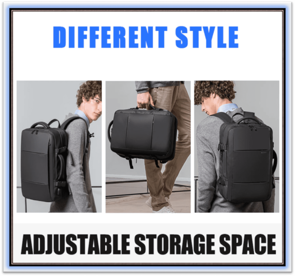 Travel Backpack Men Business Backpack School Expandable USB Bag Large Capacity 17.3 Laptop Waterproof Fashion Backpack Black 45L - Image 7