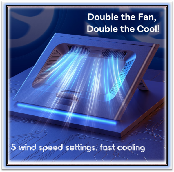 Laptop Cooling Pad 13–21-inch USB External Stand with Cooling Fan