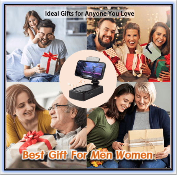 Immersive Surround Sound Wireless Bluetooth Speaker with Adjustable Phone Stand and Convenient Charging Station - Image 2