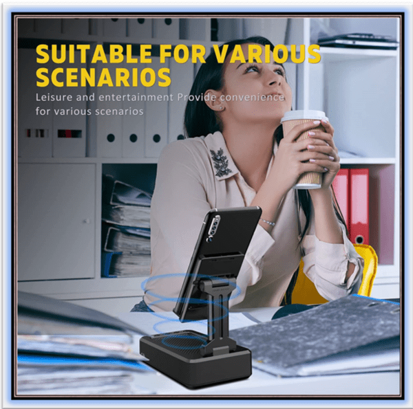 Immersive Surround Sound Wireless Bluetooth Speaker with Adjustable Phone Stand and Convenient Charging Station - Image 6
