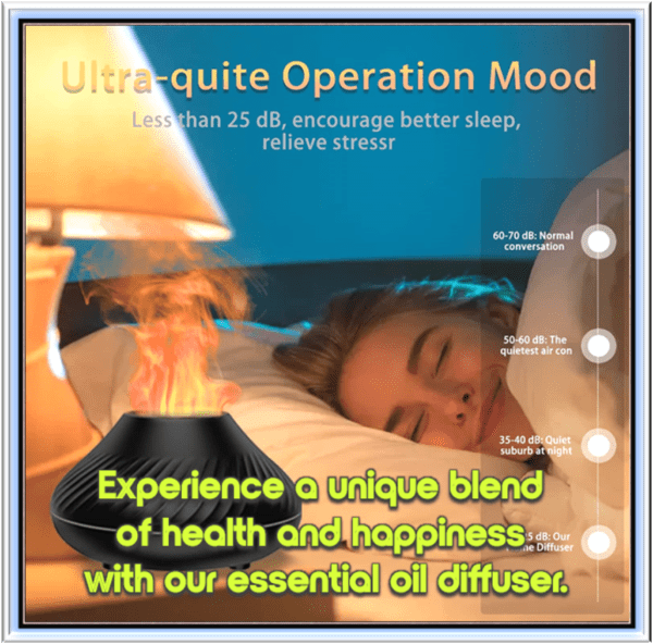 Kinscoter Volcanic Aroma Diffuser Essential Oil Lamp 130ml USB Portable Air Humidifier with Color Flame Night Light - Image 6